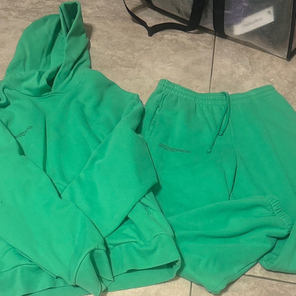 Pangaia Vibrant Green Hoodie and Sweatpants Set